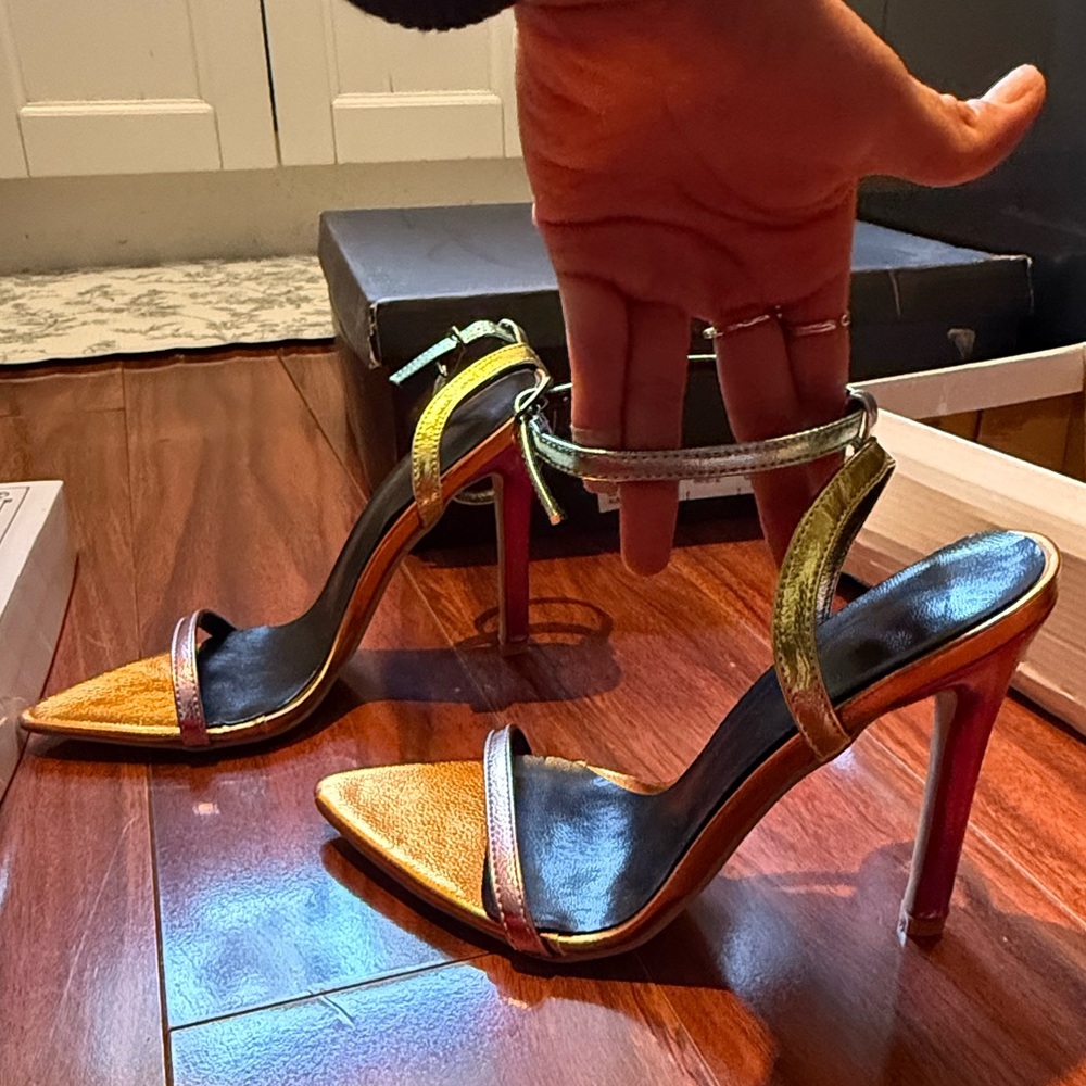 Iridescent Multicolor Stiletto Sandals - Women - Picture 7 of 9